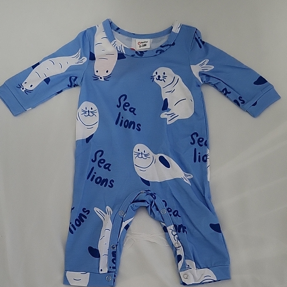PatPat Blue Sea Lion Kids Footie